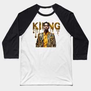 Afrocentric King Drippin' Gold Baseball T-Shirt